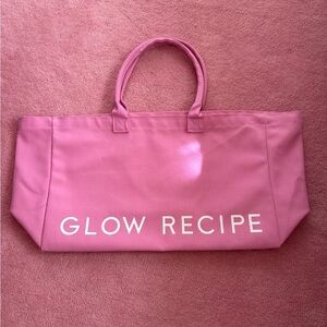 Glow Recipe Pink Canvas Logo Tote